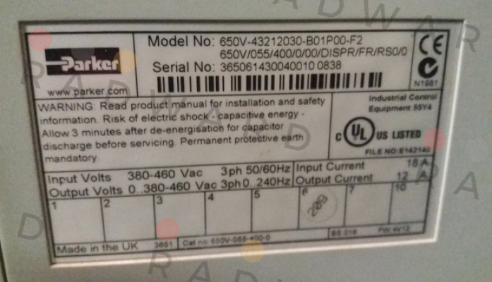 Parker-650G-43216030-B01P00-A2 price
