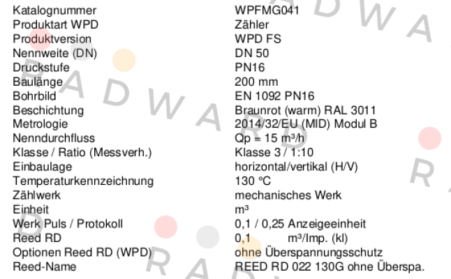 Sensus-WPFMG04A price