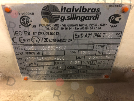 Italvibras-MVSI 10/550-S02 price