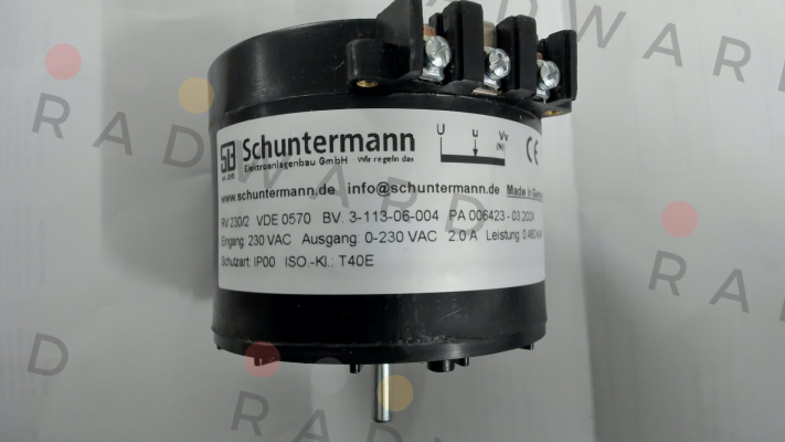 Schuntermann Transformatoren-RV 230/2 G060 230/0-230V 2A 3PKT price