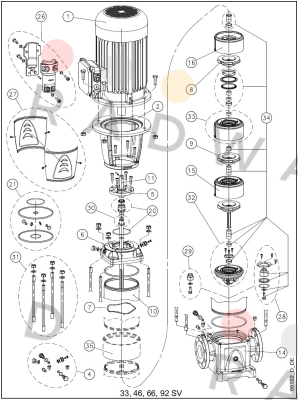 Lowara-KL01AC0 - KIT SV33/46/66/92 M.SEAL+OR EP price