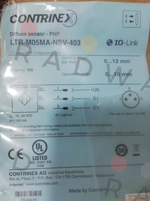 Contrinex-p/n: 620-600-351, Type: LTR-M05MA-NSV-403 price