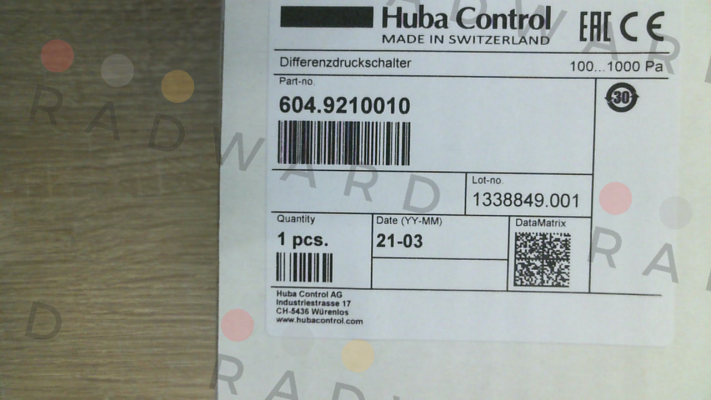 Huba Control-604.9210010 price