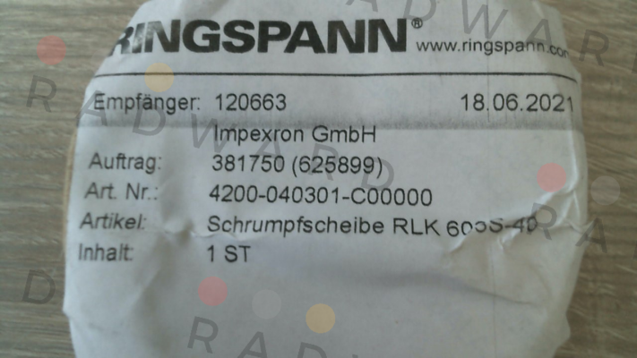 Ringspann-4200-040301-C00000 \ RLK 603 S-40x72 price