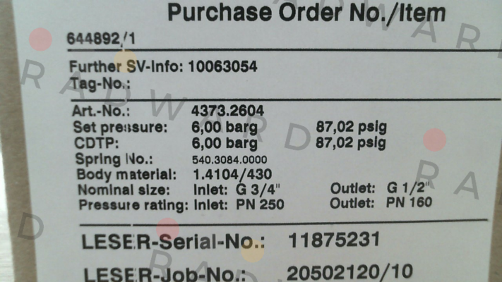 Leser-10063054 (4373.2604) price