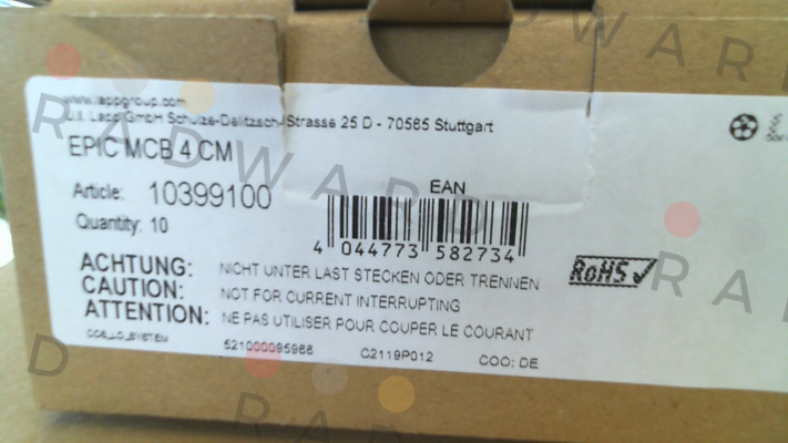 Lapp Kabel-10399100 / EPIC MCB 4 CM (pack x10) price