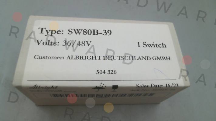 Albright-PN: 504326 / SW 80 B-39 36-48V INT price