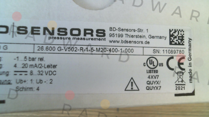 Bd Sensors-26.600 G-V502-R-1-5-M20-400-1-000 price