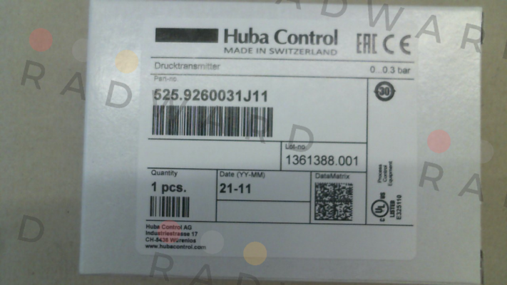 Huba Control-525.9260031J11 price