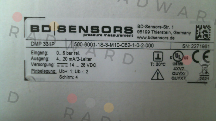 Bd Sensors-500-6001-1S-3-M10-C62-1-0-2-000 price