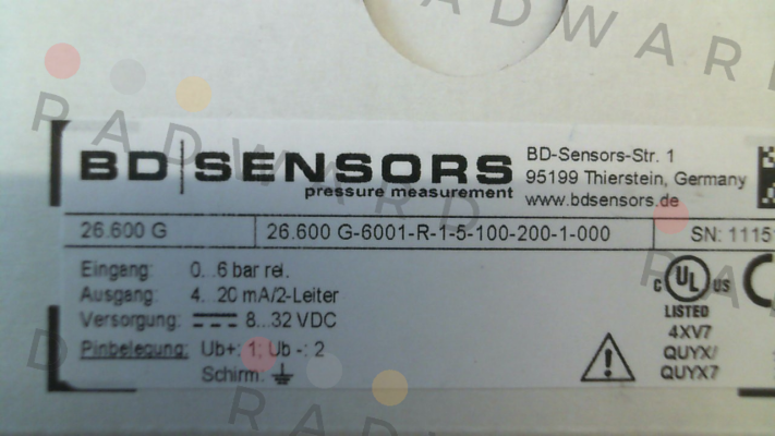 Bd Sensors-26.600 G-6001-R-1-5-100-200-1-000 price