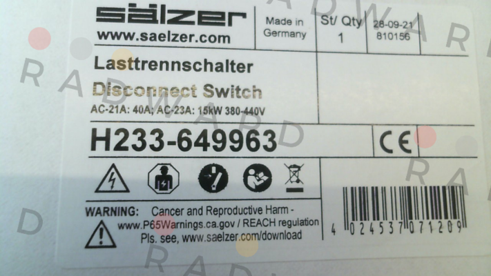 Salzer-H233-649963 price