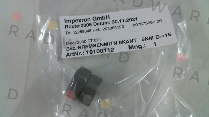 Nord-P/N: 19100112 Type: 6KANT 5NM D=15 P price