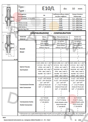 Nuova General Instruments-E10/LS (1/2" NPT inlet - 1" NPT outlet) price