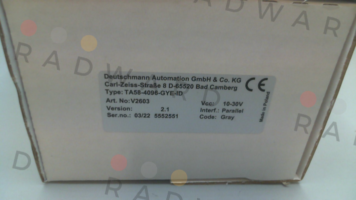 Deutschmann-TA58-4096-GYE-ID price