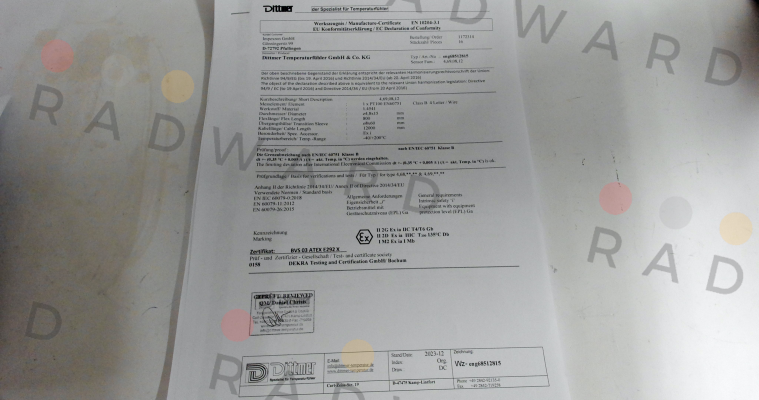 Dittmer-test report 3.1 price