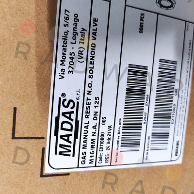 Madas-M16/RM N.A, DN125 (24Vdc) price
