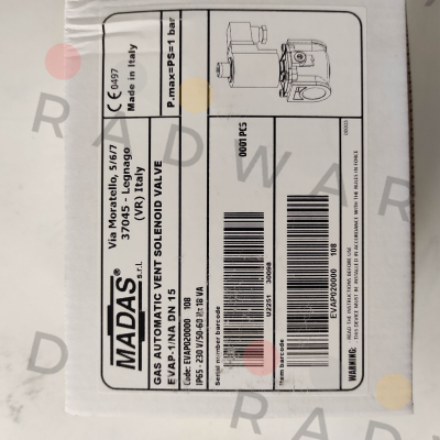 Madas-EVAP020000 108 (EVAP/N.A) price