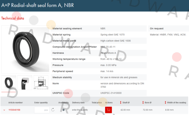 Angst-Pfister-NBR 70.45-11 price