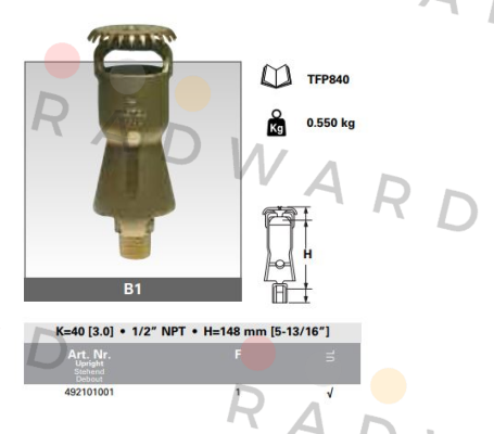 Tyco Fire-492101001 price