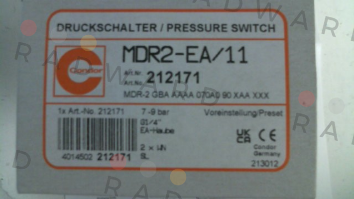 Condor-212171 / MDR 2/11-EA / MDR-2 GBA AAAA 070A090 XAA XXX price