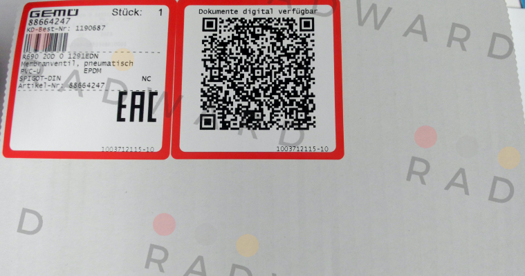 Gemü-88664247   R690 20D 0 1291EDN price