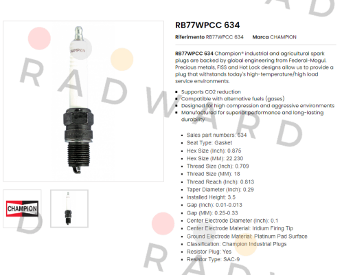 Champion-RB77WPCC price