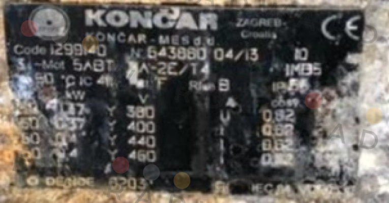 Koncar-M 5ABT 71A-2E/T4 B5 Y400/440V 0.37/0.4KW 50/60HZ price