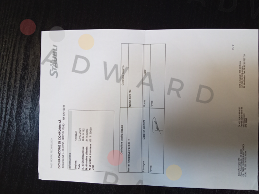 Staubli-Certificate of conformity (RBE06.1252/IC/HPI) price