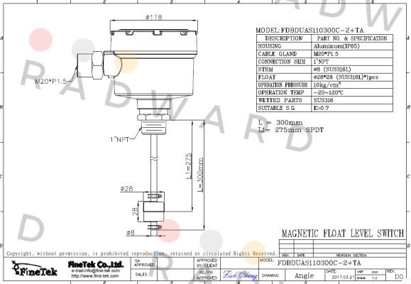 Finetek-FDBDUAS110300C-2+TA price
