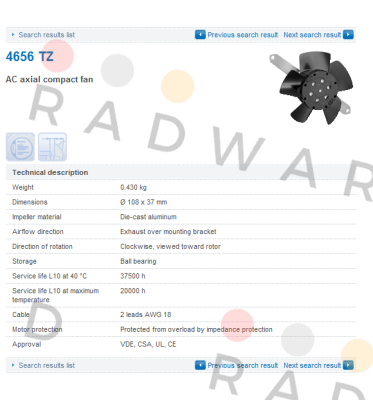 EBM Papst-4656TZ price