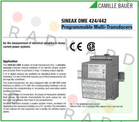 Camille Bauer-p/n: 142175, Type: SINEAX DME442 price