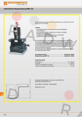 WEITKOWITZ-90556/Biegewerkzeug HBW 120 price
