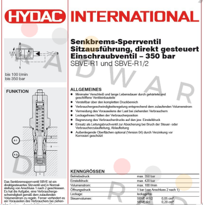 Hydac-SBVE-R1/2-01X-XXXV price