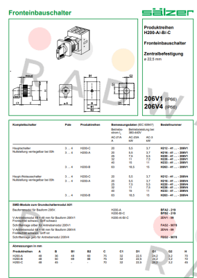 Salzer-H226-41300-206V4 price