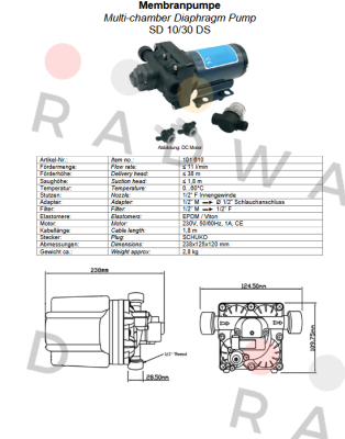 Flojet Pump-SD 10/30 DS / 101 610 price