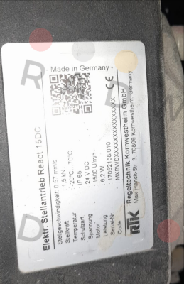 RTK Regeltechnik-Type REact 15DC price