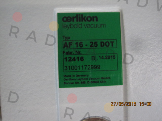 Leybold-12416  AF 16 - 25 DOT  Auspuff-Filter  Anschluss DN 25KF price