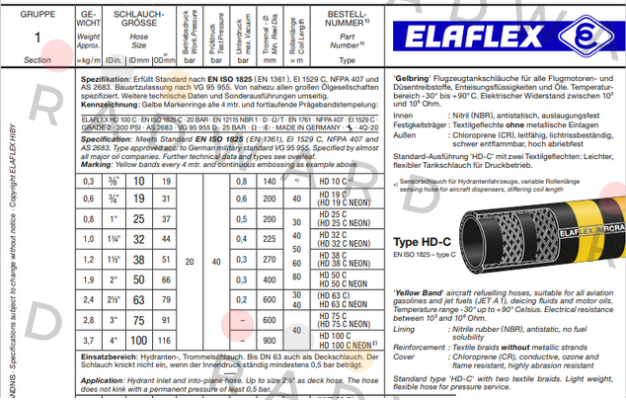 Elaflex-HD 50 C (25 m) price