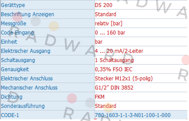 Bd Sensors-DS200 780-1603-1-1-3-N01-100-1-000 price