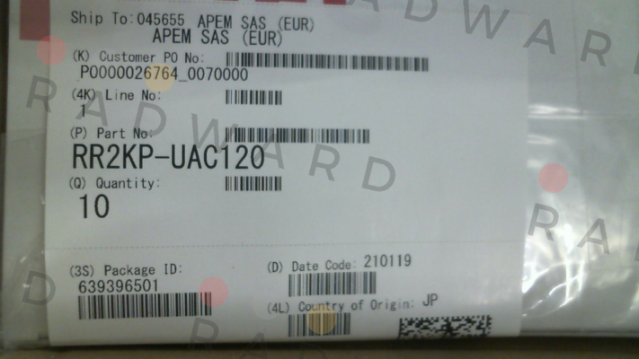 Idec-P/N: 209208, Type: RR2KP-UAC120 price