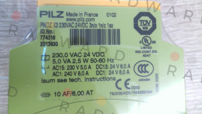 Pilz-p/n: 774318, Type: PNOZ X3 230VAC 24VDC 3n/o 1n/c 1so price