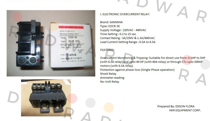 Samwha-EOCRSE-30RY7  price