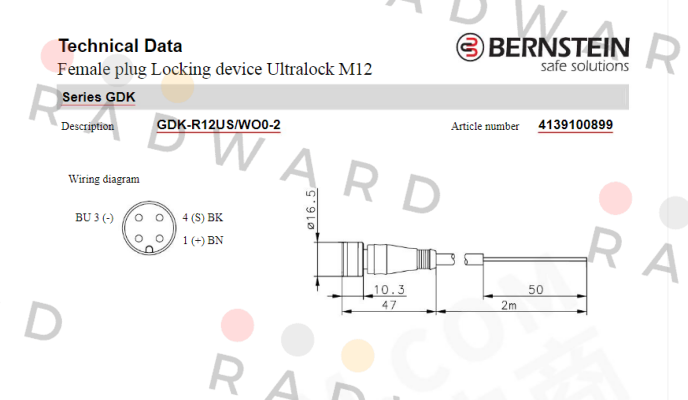 Bernstein-Art.No.4139100899 Type: GDK-R12US/WO0-2 price
