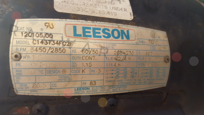Leeson-propeller to cool the pump Leeson C143T34FC2F  price