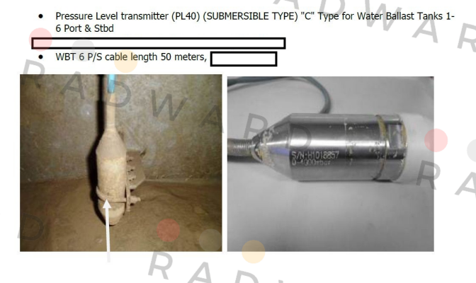 HANLA LEVEL-PL40 / (SUBMERSIBLE TYPE)) "C" Type // CABLE LENGTH : 50 METERS  price